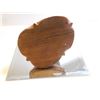 Image 3 : OWL SHAPED CARVED HORN ON WOOD BASE 8 1/2” TALL