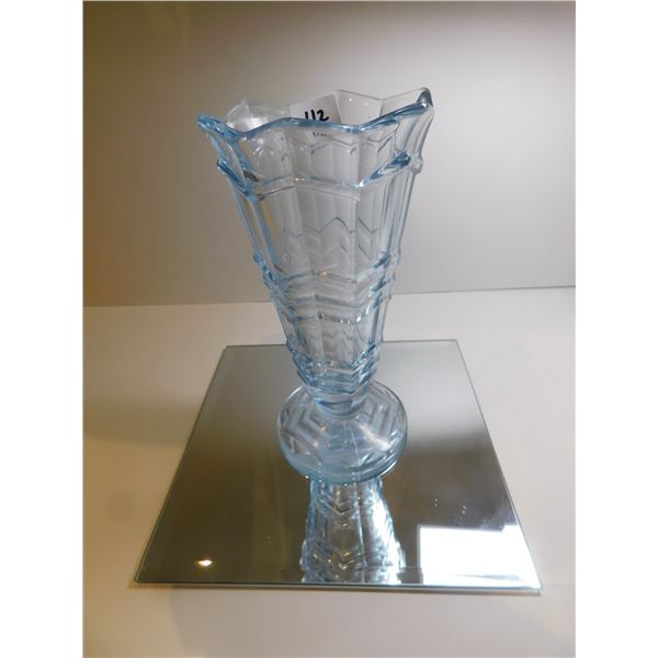 LIGHT BLUE VASE 7 ¾ “ TALL ART DECO