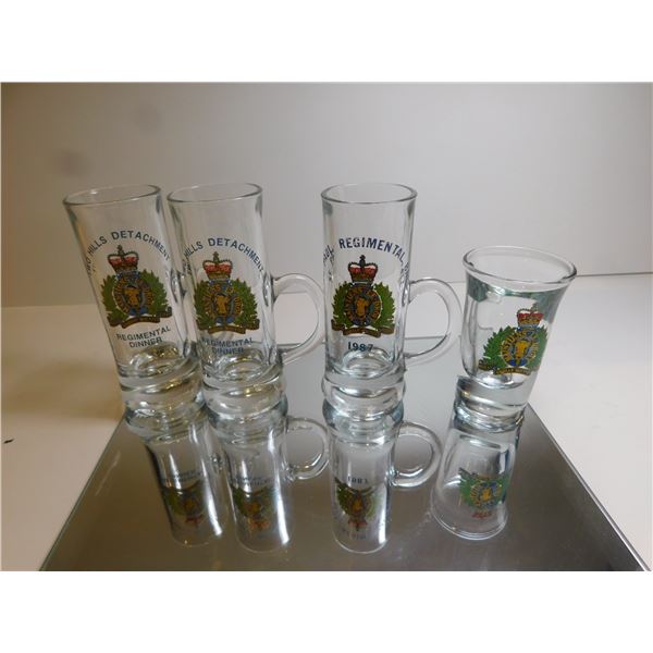 4- RCMP SHOT GLASSES