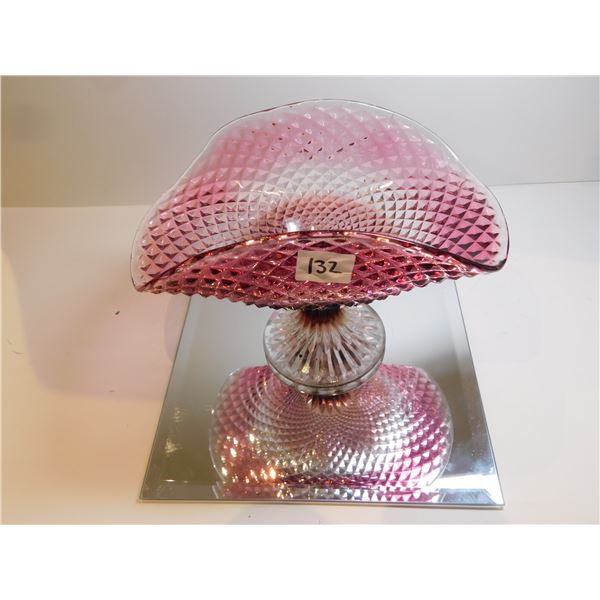 HOB NAIL CRANBERRY CANDY DISH
