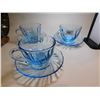 Image 1 : 3-KIG INDONESIA AQUA BLUE CUP AND SAUCERS