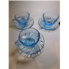 Image 2 : 3-KIG INDONESIA AQUA BLUE CUP AND SAUCERS