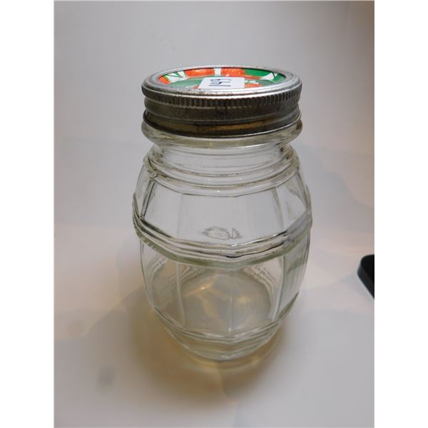 HOOSIER QUART JAR WITH LID