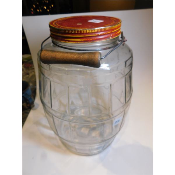 DURAGLAS ANTIQUE GIANT GENERAL STORE COUNTER BARREL JAR