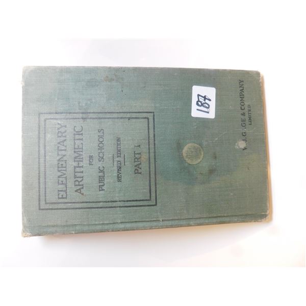 ELEMENTRY ARITHMITIC FOR PUBLIC SCHOOLS 1914, BOOK