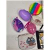 Image 2 : Glitter pencil case, coin purses and kids toys