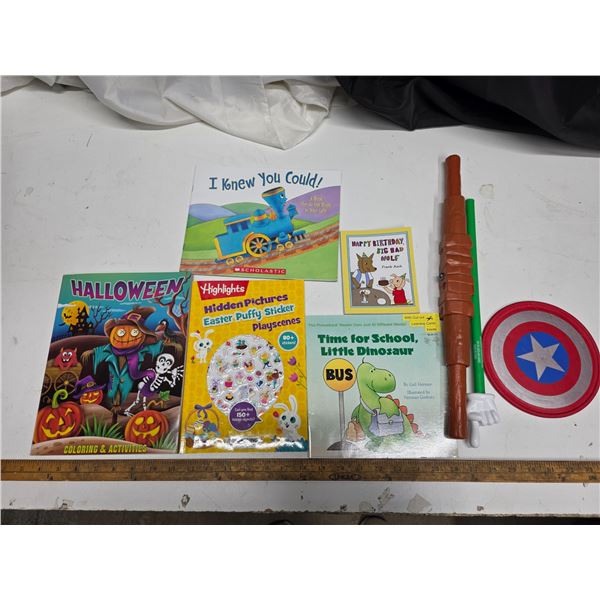 Kids book, finger pointer and toys