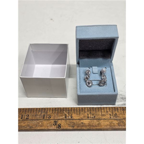 925 silver 3 stone earrings