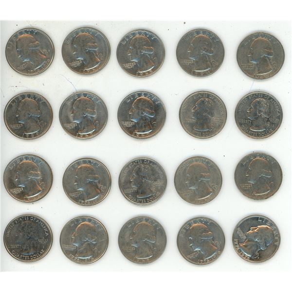 Bag of 20 U.S.A Quarter Dollar.