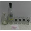 Image 1 : 276: Liquor Decanter and Hitman Ukraine vodka decorative bottle with 4 matching glasses.