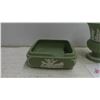 Image 3 : 279: Wedgewood-small, covered container and vase. Small chip on one item as shown in picture