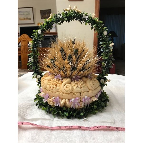 281: Ukrainian wedding or anniversary kolach (decorative bread). Kolach and all doves are made from 