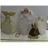 Image 1 : 286: Four Christmas Angels. Their heights:18.25” (47 cm); 16.25” (41 cm); 12[x=#82