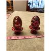 Image 2 : 288: Four real Ukrainian Easter eggs + 4 wooden ones + 2 wooden stands. One real egg has the Lord's 