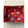 Image 4 : 288: Four real Ukrainian Easter eggs + 4 wooden ones + 2 wooden stands. One real egg has the Lord's 