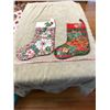 Image 11 : 293: Christmas Stocking Hanger (in own box) for 2 stocking and 2 homemade velvets Christmas stocking