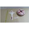 Image 5 : Ukrainian design cross and covered dish. Excellent condition