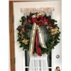 Image 2 : 300: Large Christmas wreath with 2 identical pairs of gold-coloured cherubs. 24” (61.5 cm)