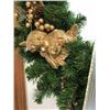 Image 4 : 300: Large Christmas wreath with 2 identical pairs of gold-coloured cherubs. 24” (61.5 cm)