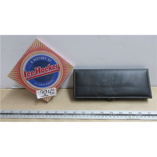 Hockey DVD and Molson Canadian Leather Coasters