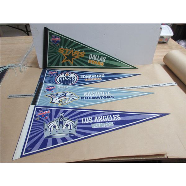 3 NHL Banner- Oilers, Dallas Stars and Predators