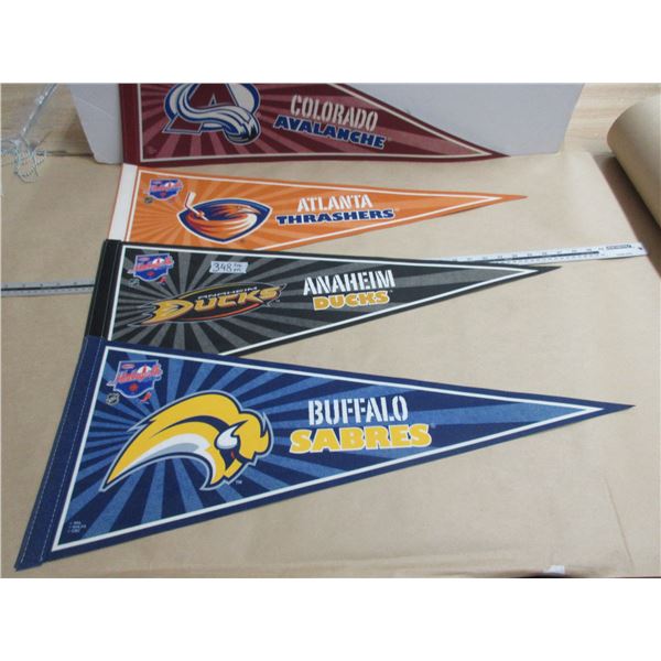 4 NHL Banners- Avalanche, Thrashers, Ducks and Sabres