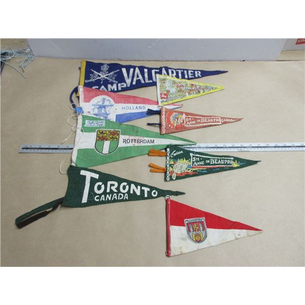 8 Vintage Pennants Assorted Military Plus Service