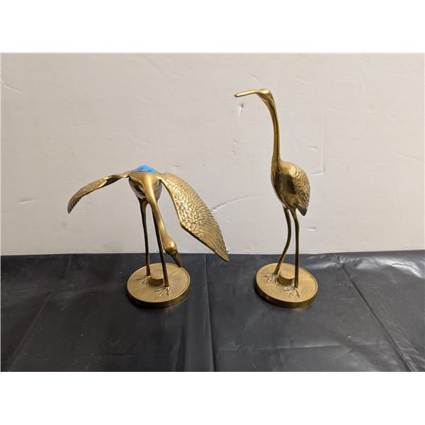 (2) Brass Cranes