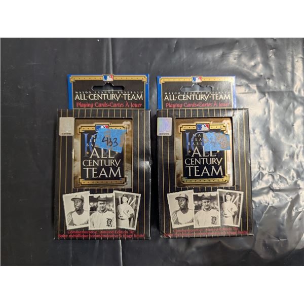 MLB Commemorative Limited Edition and All Century Team Playing Cards