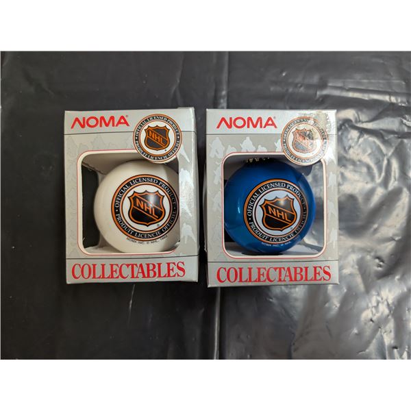 (2) NHL Noma Collectible Christmas Ornaments Nordiques-Different Colours
