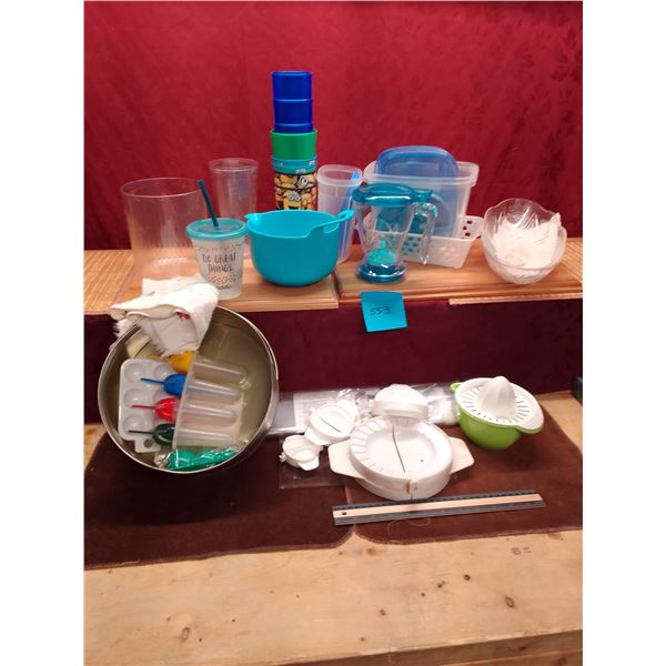 Great mix of everyday prep and storage items in used condition—perfect for family kitchens!