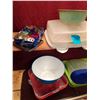 Image 2 : Assorted Plastic Kitchen Storage, tin of cookie cutters…