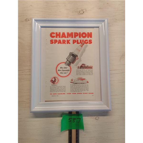 Framed spark plug ad March 1942 Popular Mechanics