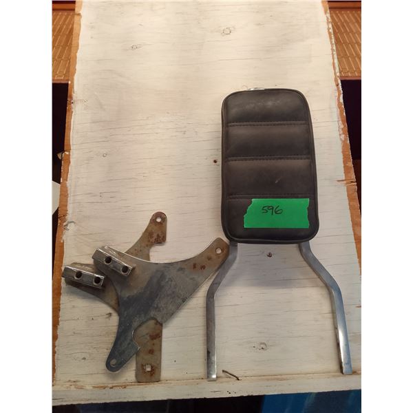 Motorcycle chrome backrest with brackets