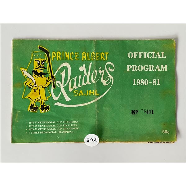 1980-81 Prince Albert Raiders Program