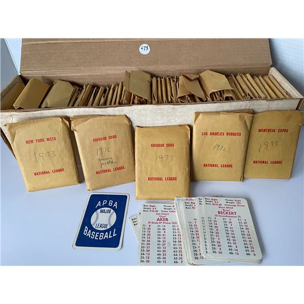 APBA Baseball cards game complete seasons 1972-73