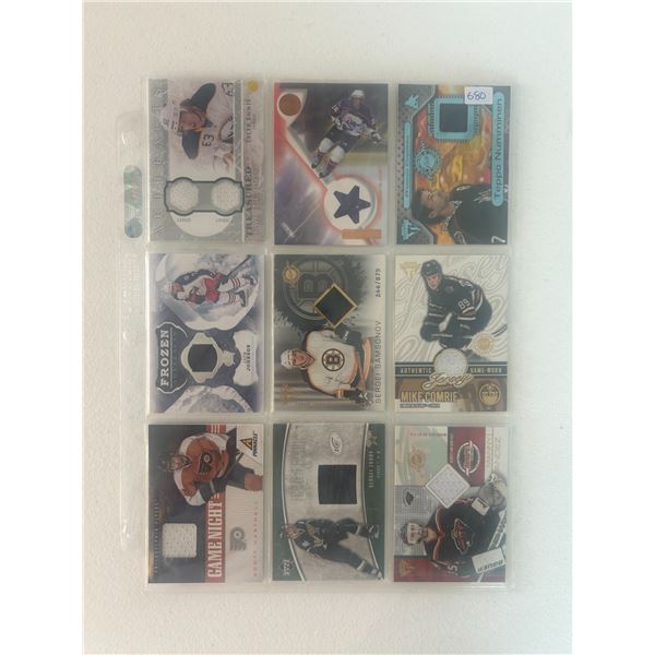 Assorted Jersey Cards - 1 Sheet (9 Hockey Cards)