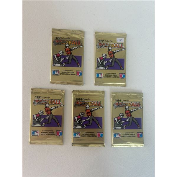 1991 OPC Baseball - 5 Unopened Packs