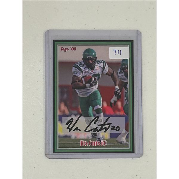 Wes Cates - Autographed JOGO Football Card - 101/121