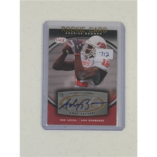 Adarius Bowman - Autographed Football Card