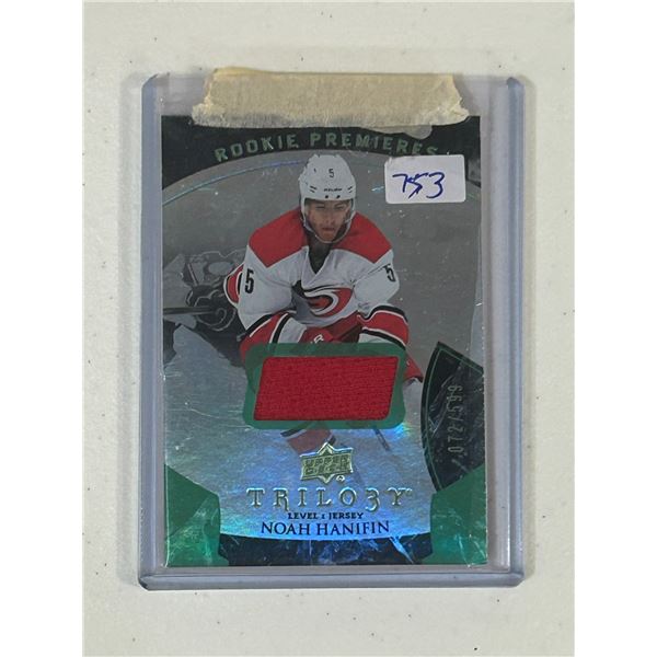 Noah Hanifin - Rookie Jersey Card