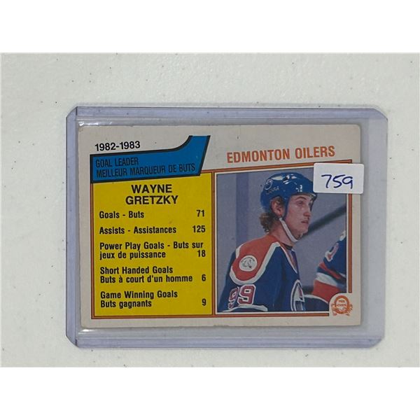 Wayne Gretzky - 1982-83 Goal Leader - Hockey Card