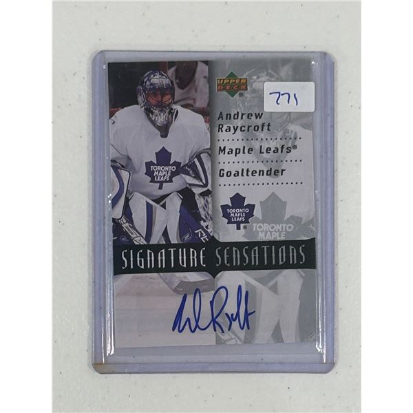 Andrew Raycroft - Autographed Hockey Card