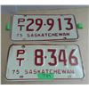 Image 1 : (2) sask license plates 1975 PT