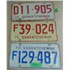 Image 1 : (3) sask license plates (2) 1975 (1) 72