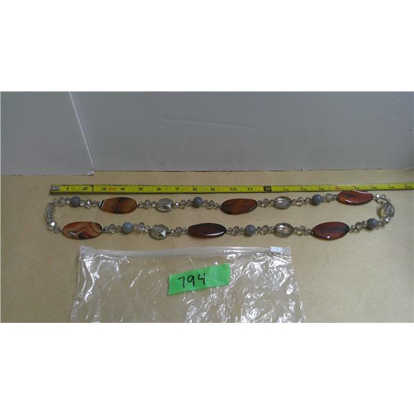 16" multi colored large stone necklace