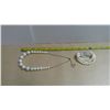 Image 1 : 9" pearl necklace plus pearl bracelet