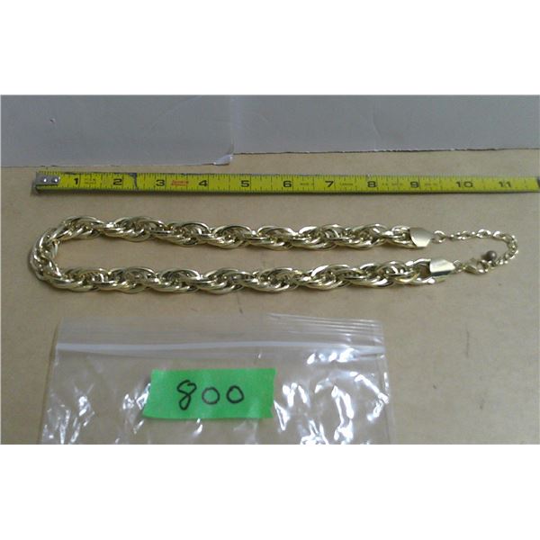 9" heavy gold colored necklace