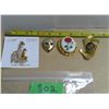 Image 1 : (4) brooches, giraffe, mask, flower design