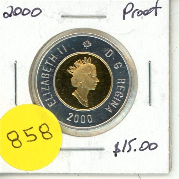 2000 Proof Canadian Silver Two Dollar - 92.5%